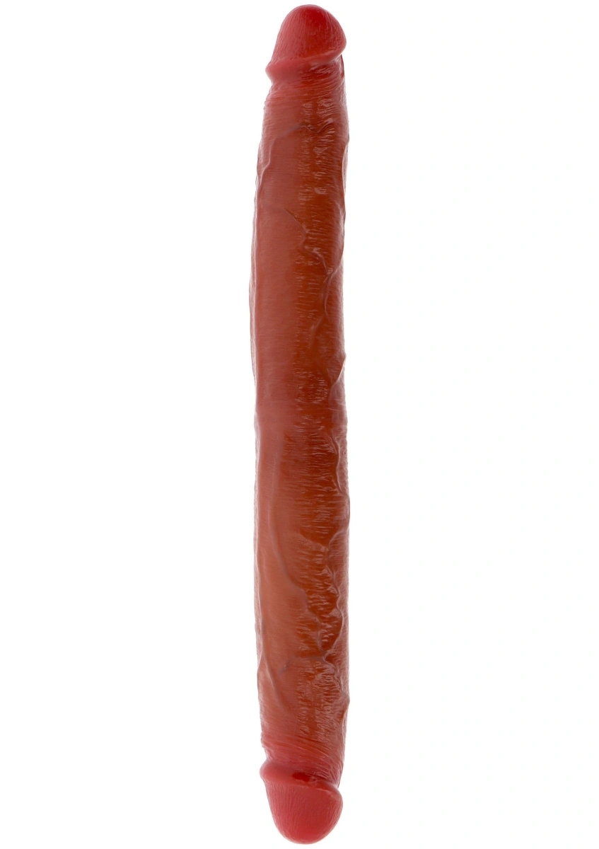 Dildo Dublu Realist Foreskin, Silicon Premium Strat Dublu, Natural, 35 cm, #3, Erotic24.ro