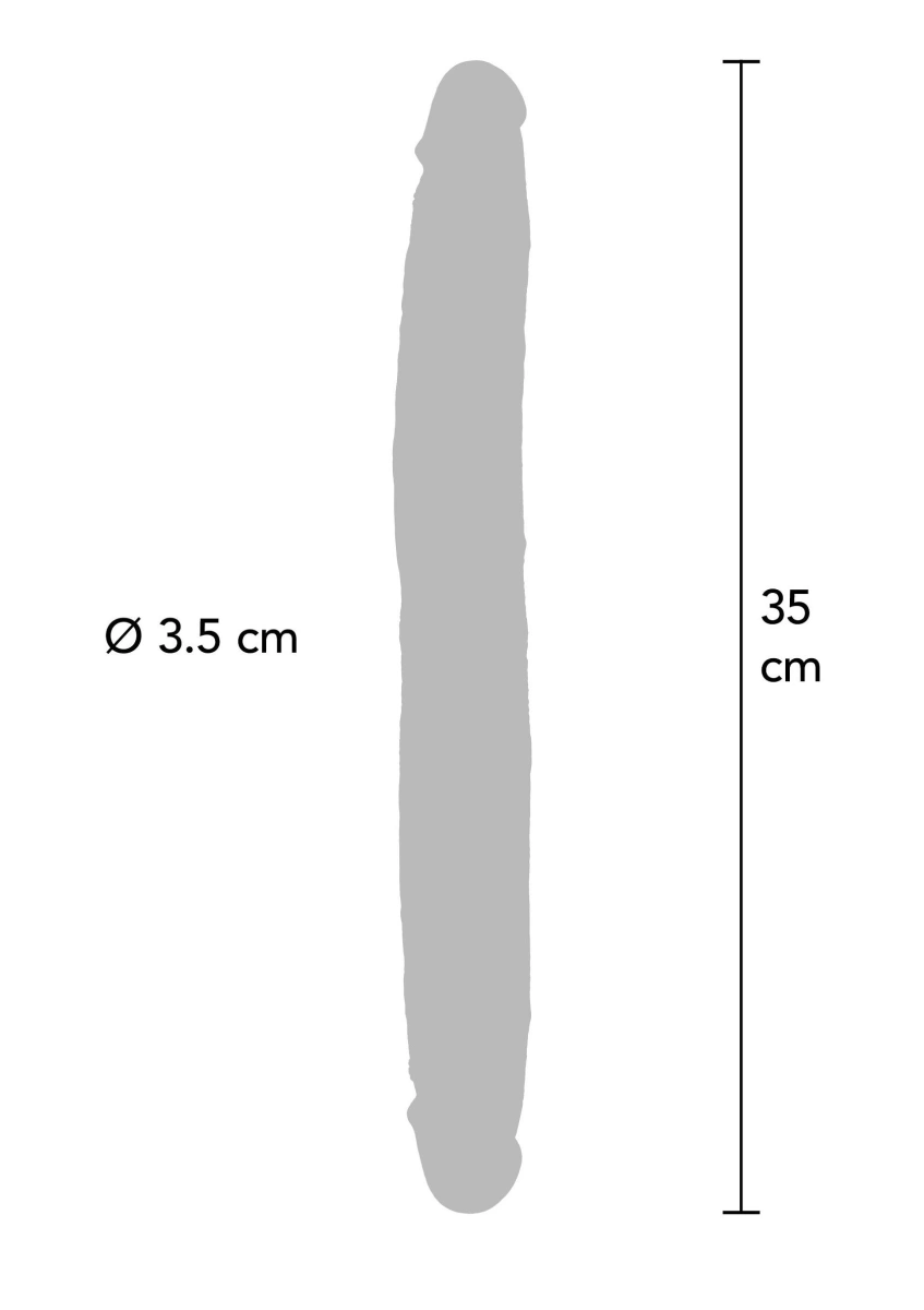 Dildo Dublu Realist Foreskin, Silicon Premium Strat Dublu, Natural, 35 cm, #7, Erotic24.ro