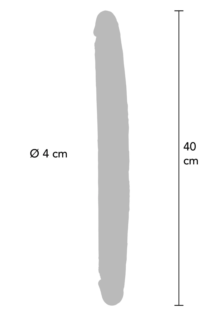 Dildo Dublu Realist Foreskin, Silicon Premium Strat Dublu, Natural, 40 cm, #7, Erotic24.ro