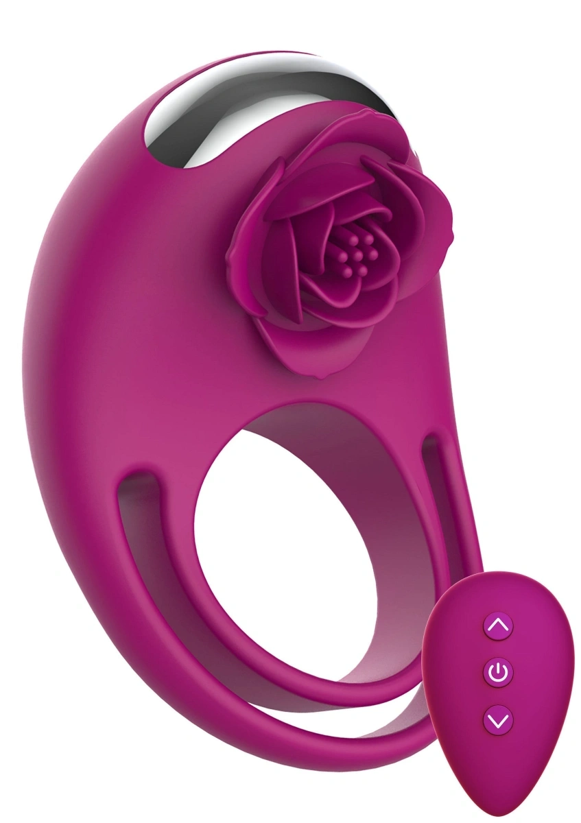 Inel de Penis Put a Ring On It, Remote Control, 7 Moduri Vibratii, Silicon, USB, Mov, 8.5 cm, Nr. 1, Erotic24.ro