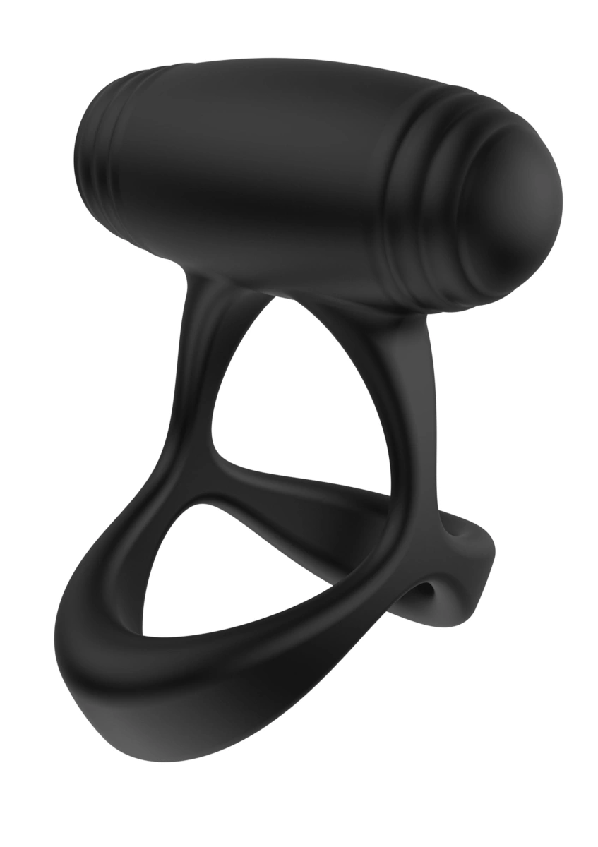 Inel de Penis Optima Cross Expert C-Ring, 10 Moduri Vibratii, Silicon, USB Magnetic, Negru, #2, Erotic24.ro