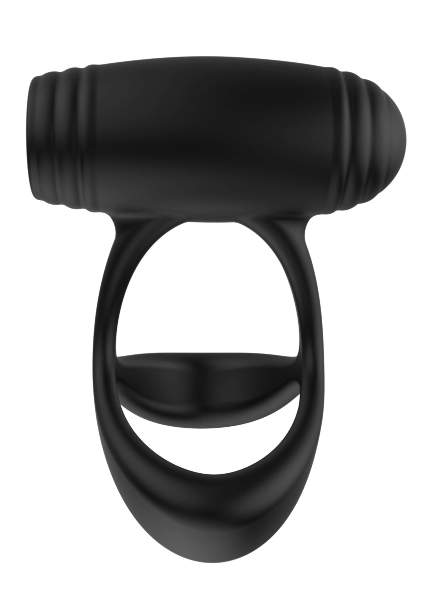 Inel de Penis Optima Cross Expert C-Ring, 10 Moduri Vibratii, Silicon, USB Magnetic, Negru, #4, Erotic24.ro