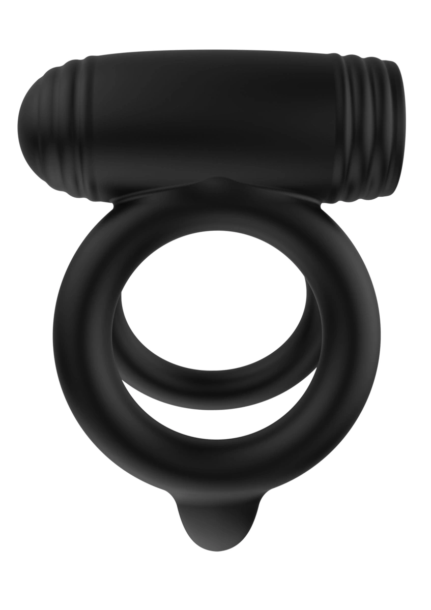 Inel de Penis Elite Power Twin C-Ring, 10 Moduri Vibratii, Silicon, USB Magnetic, Negru, Nr. 3, Erotic24.ro