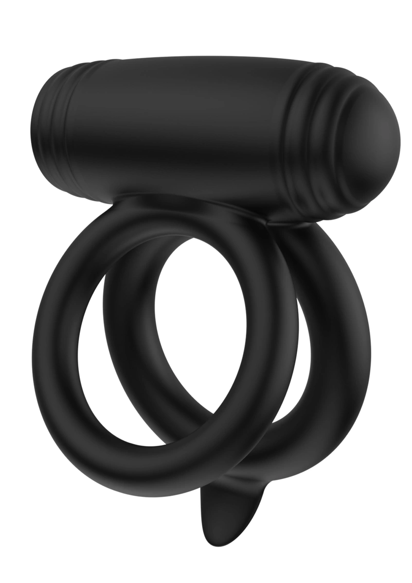 Inel de Penis Elite Power Twin C-Ring, 10 Moduri Vibratii, Silicon, USB Magnetic, Negru, Nr. 5, Erotic24.ro
