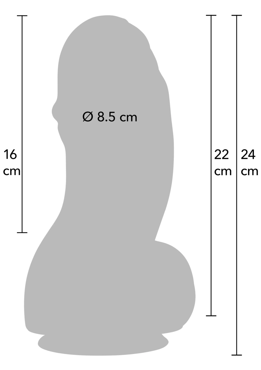 Dildo Fat Boys cu Ventuza, PVC, Negru, 22 cm, #7, Erotic24.ro