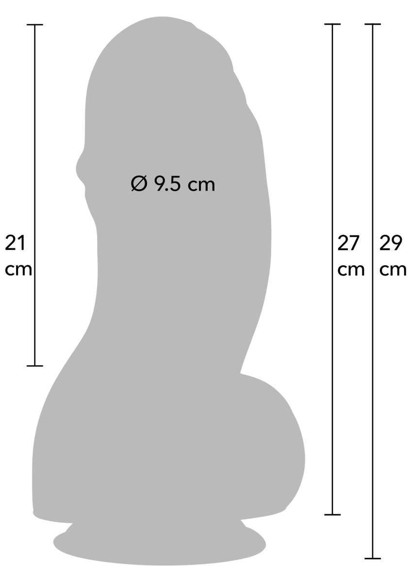 Dildo Fat Boys cu Ventuza, PVC, Negru, 27 cm, #7, Erotic24.ro