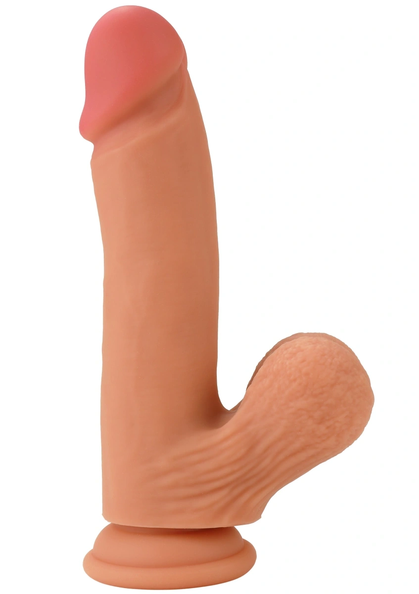 Dildo Realist Inferno Swinging Balls, Silicon Lichid Dubla Densitate, Natural, 21 cm, Nr. 9, Erotic24.ro