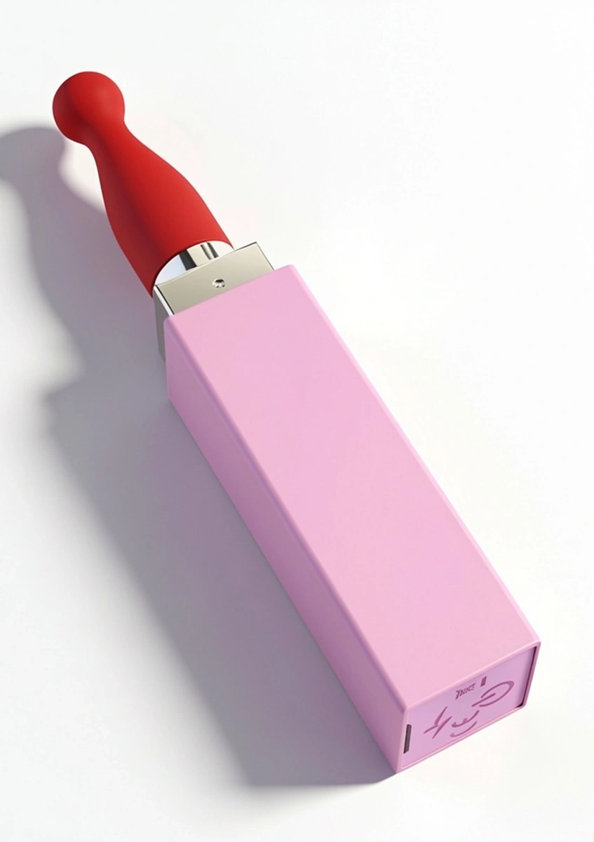 Vibrator Lipstick Sealed With A Kiss, 3 Capete Interschimbabile, Silicon, USB, Rosu, Nr. 3, Erotic24.ro