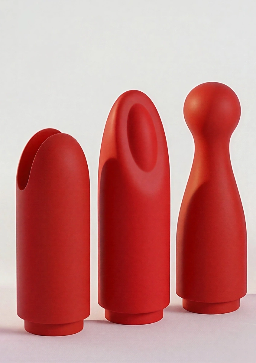 Vibrator Lipstick Sealed With A Kiss, 3 Capete Interschimbabile, Silicon, USB, Rosu, Nr. 6, Erotic24.ro