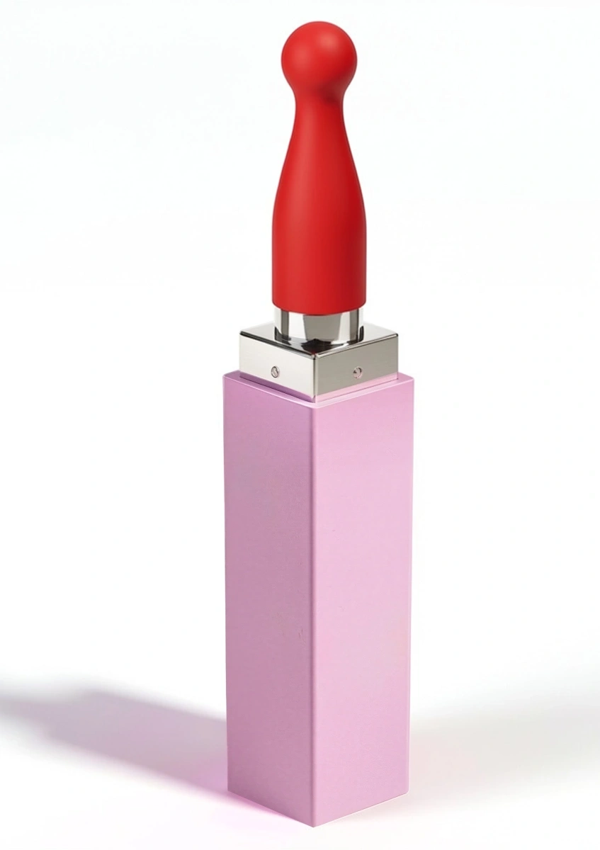 Vibrator Lipstick Sealed With A Kiss, 3 Capete Interschimbabile, Silicon, USB, Rosu, Nr. 8, Erotic24.ro