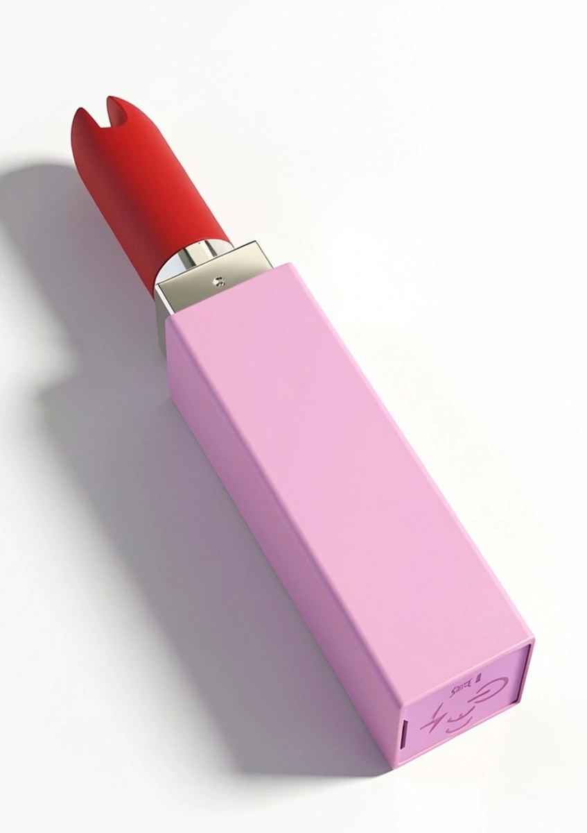 Vibrator Lipstick Sealed With A Kiss, 3 Capete Interschimbabile, Silicon, USB, Rosu, Nr. 5, Erotic24.ro