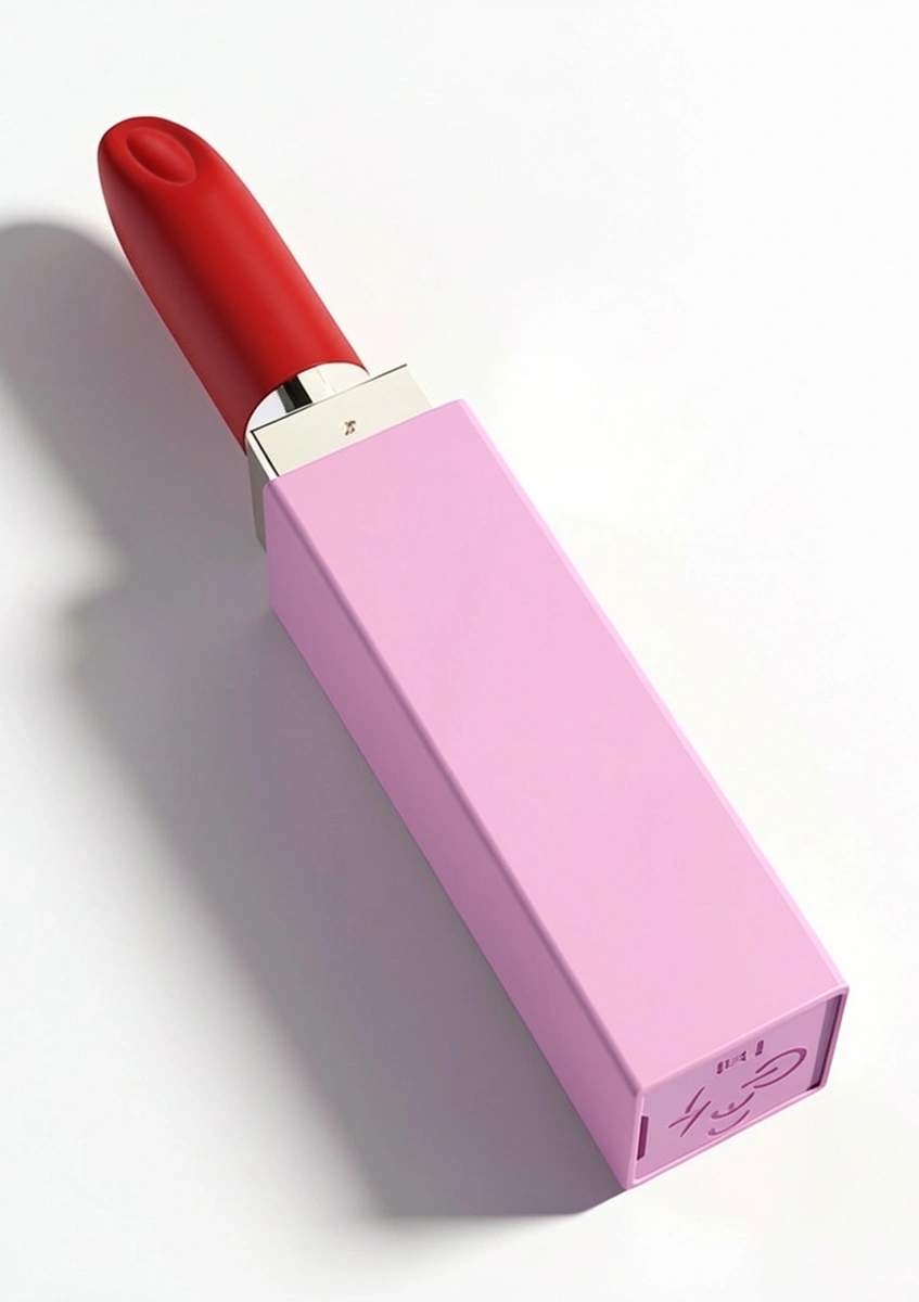Vibrator Lipstick Sealed With A Kiss, 3 Capete Interschimbabile, Silicon, USB, Rosu, Nr. 4, Erotic24.ro