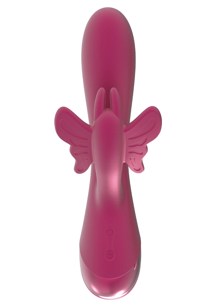 Vibrator Butterfly Love 10 Moduri Vibratii, Silicon, USB, Rosu Burgundy, 19.5 cm, #2, Erotic24.ro