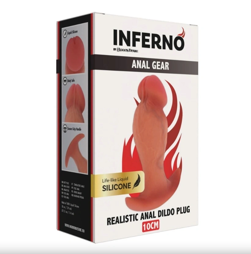Dop Anal Realist Inferno, Silicon Lichid, Natural, 10 cm, Nr. 5, Erotic24.ro