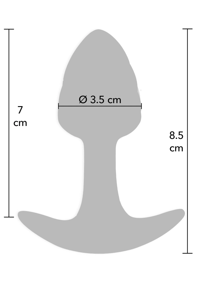 Dop Anal Crystak Butt Plug, Silicon Lichid, Roz, 8.5 cm, #4, Erotic24.ro