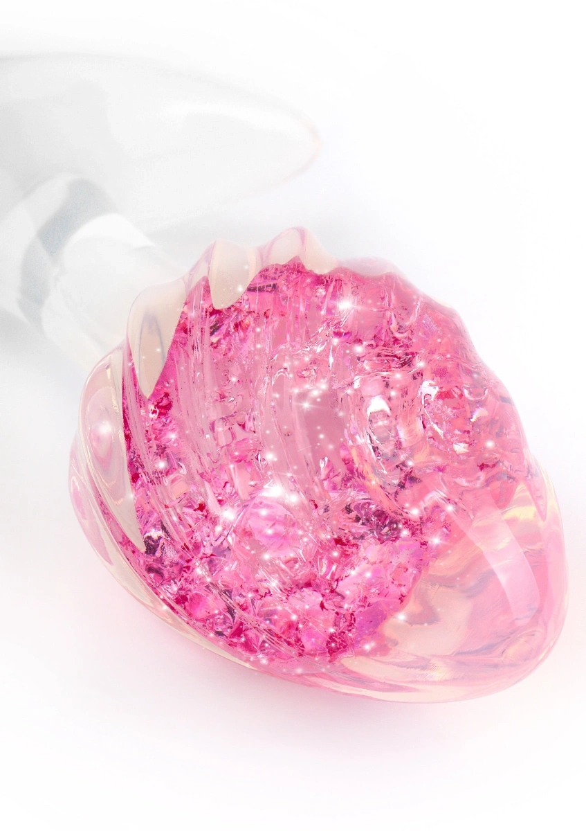Dop Anal Crystak Butt Plug, Silicon Lichid, Roz, 8.5 cm, #3, Erotic24.ro