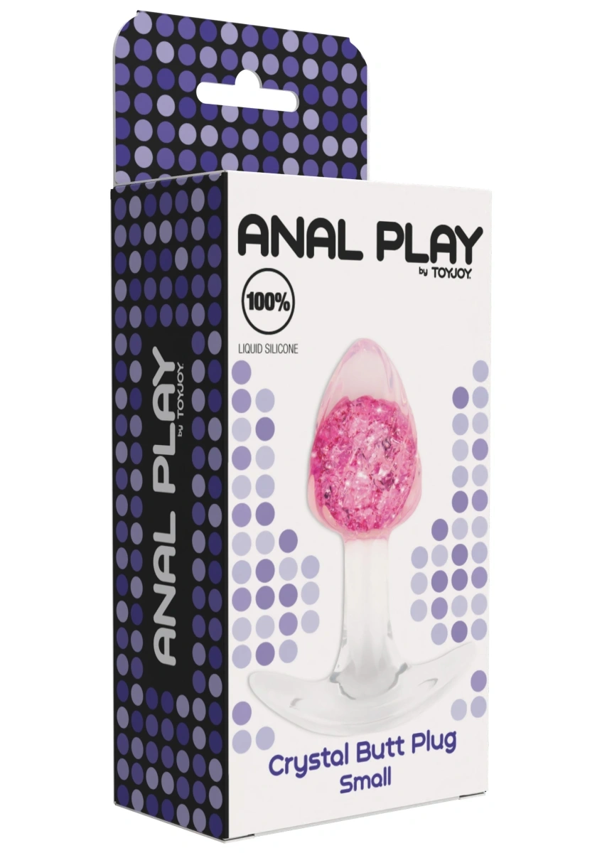 Dop Anal Crystak Butt Plug, Silicon Lichid, Roz, 8.5 cm, #5, Erotic24.ro