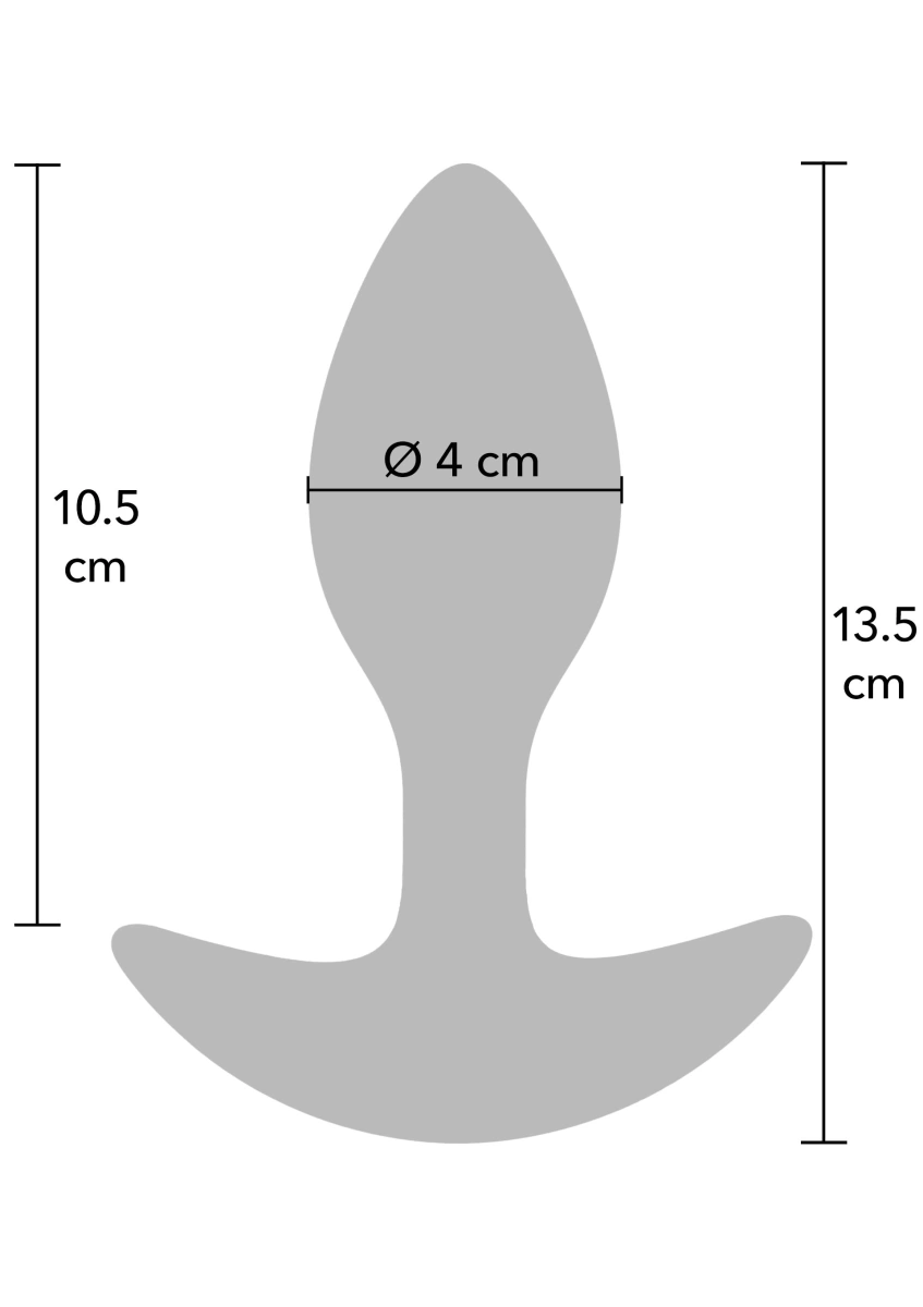 Dop Anal Weighted Anal Plug 360 gr, Silicon Lichid, Negru, 13.5 cm, Nr. 4, Erotic24.ro