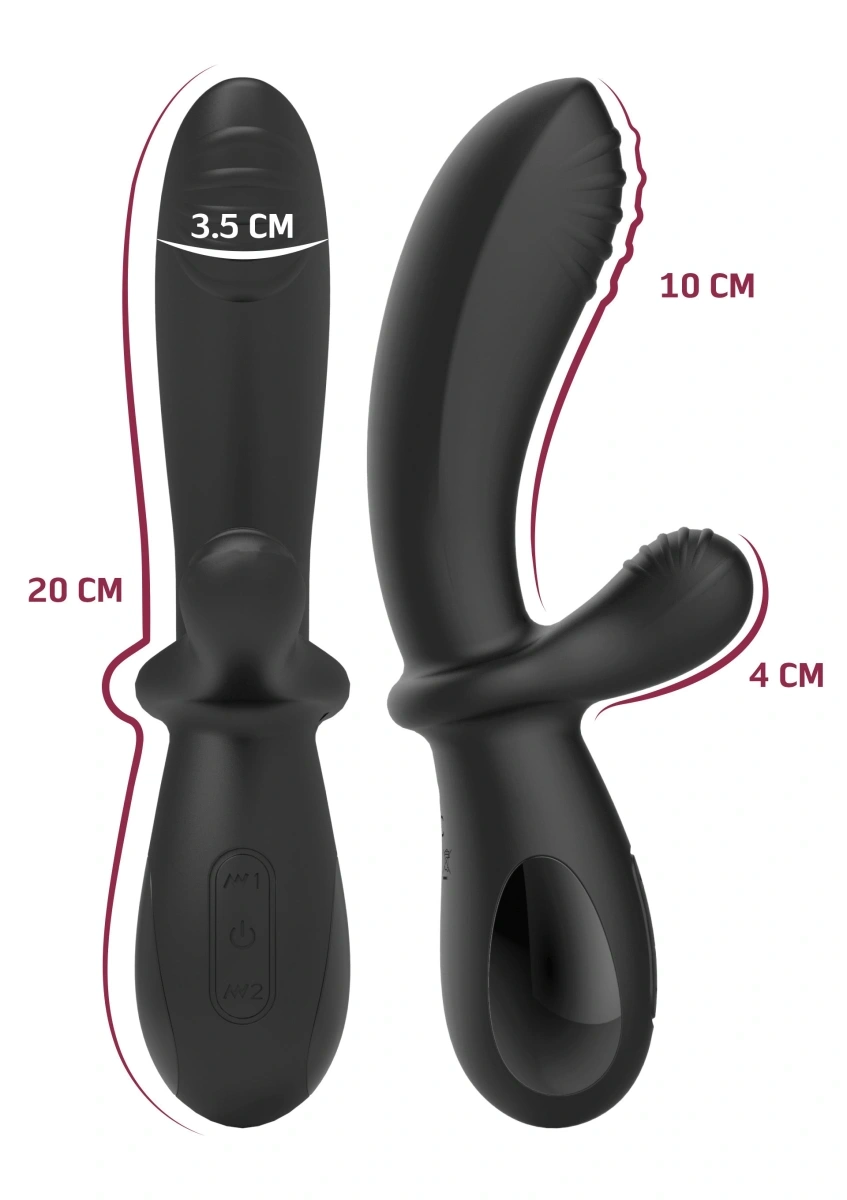 Vibrator G-Spot cu 5 Moduri Electrostimulare, 10 Moduri Vibratii, Silicon, USB, Negru, 20 cm, #4, Erotic24.ro