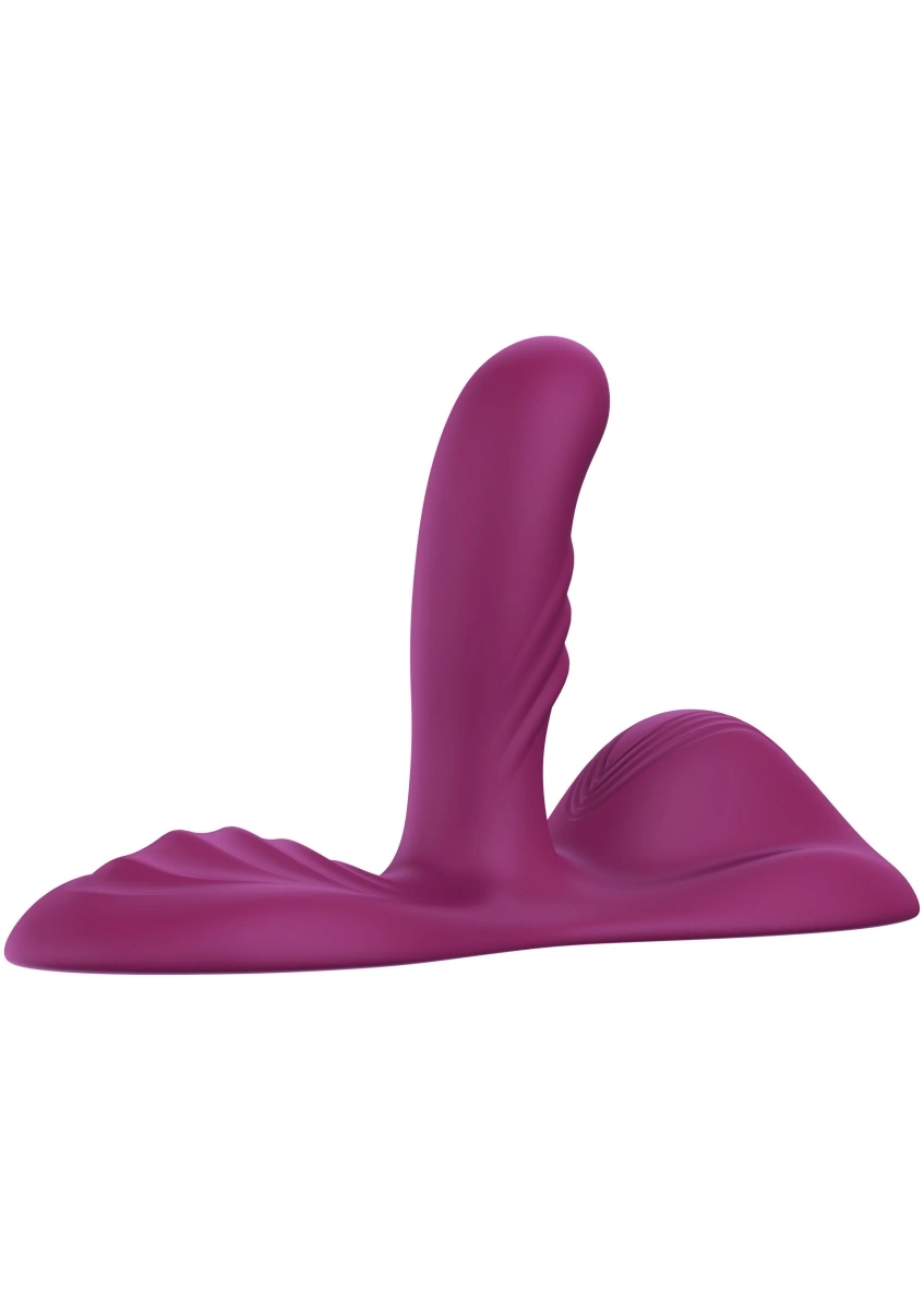 Stimulator Triple Motor Vibrating Grinder, Remote Control, 9 Moduri Vibratii, Silicon Lichid, USB, Mov, 26 cm, #4, Erotic24.ro
