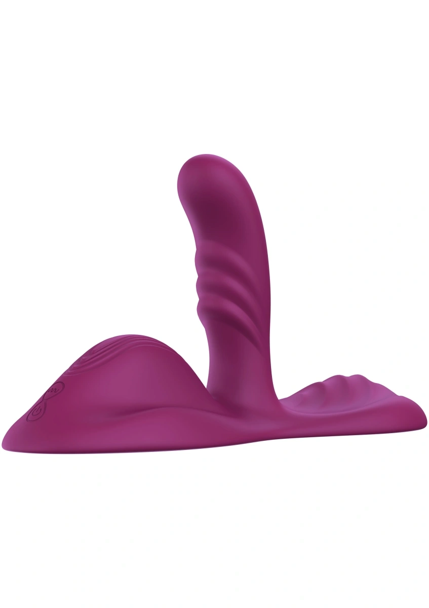 Stimulator Triple Motor Vibrating Grinder, Remote Control, 9 Moduri Vibratii, Silicon Lichid, USB, Mov, 26 cm, #2, Erotic24.ro