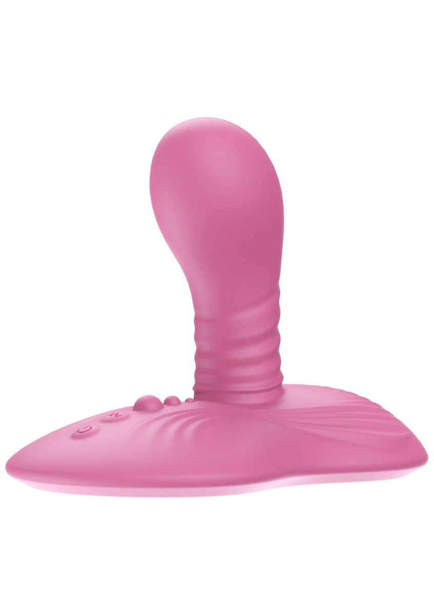 Stimulator Rotating Vibrating Grinder, Remote Control, 9 Moduri Vibratii, 9 Moduri Rotatii, Silicon Lichid, USB, Roz, 15.5 cm, #2, Erotic24.ro