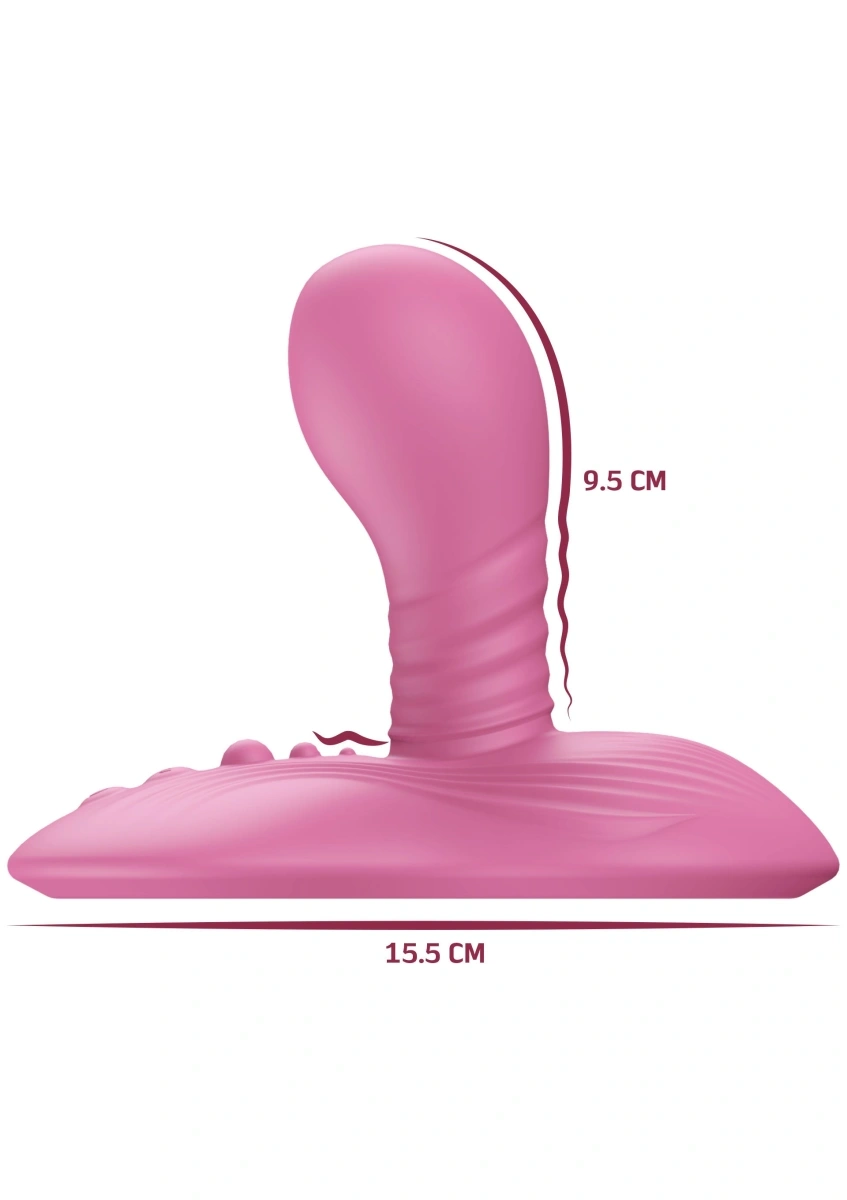 Stimulator Rotating Vibrating Grinder, Remote Control, 9 Moduri Vibratii, 9 Moduri Rotatii, Silicon Lichid, USB, Roz, 15.5 cm, #7, Erotic24.ro