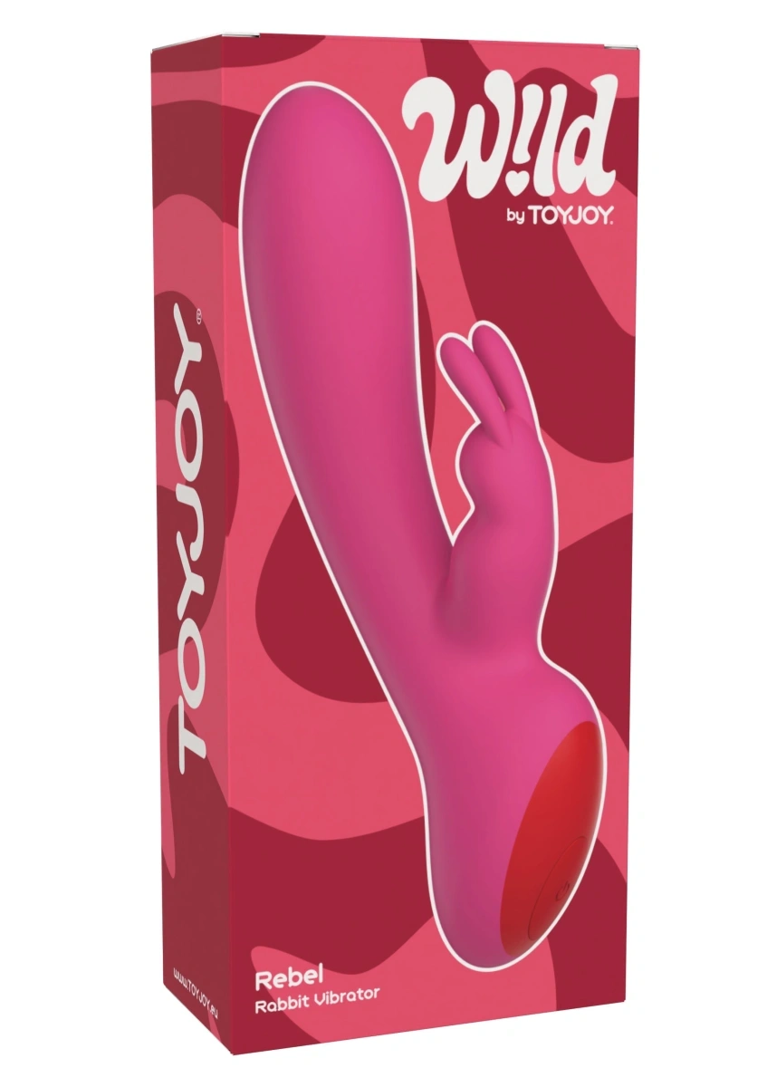 Vibrator Rabbit Rebel, 10 Moduri Vibratii, Silicon, USB Magnetic, Roz, 20 cm, #5, Erotic24.ro