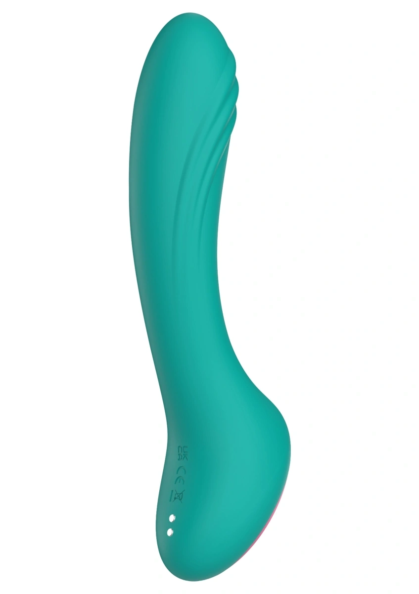 Vibrator Savage Punctul G, 10 Moduri Vibratii, Silicon, USB Magnetic, Verde, 20 cm, #4, Erotic24.ro