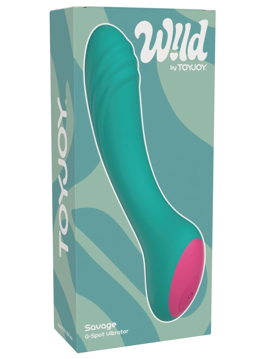 Vibrator Savage Punctul G, 10 Moduri Vibratii, Silicon, USB Magnetic, Verde, 20 cm, #5, Erotic24.ro