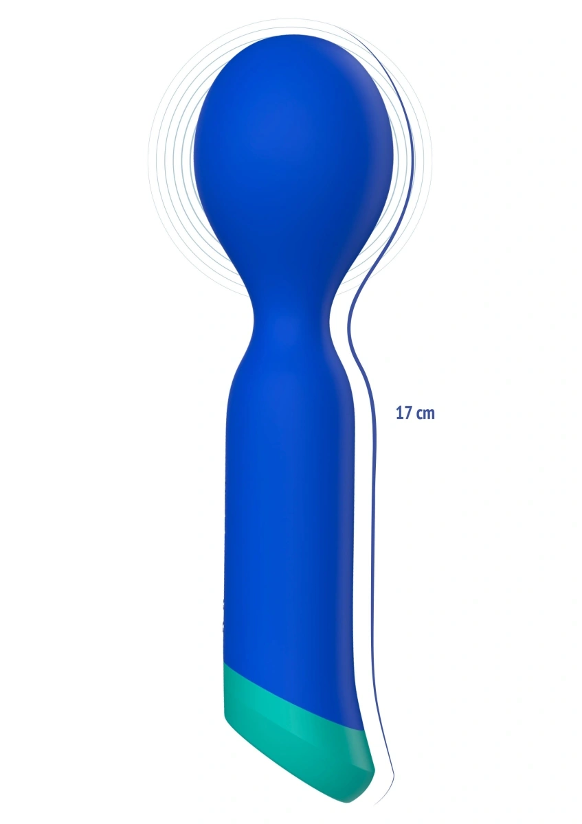 Vibrator Fierce, 10 Moduri Vibratii, Silicon, USB Magnetic, Albastru, 17 cm, #3, Erotic24.ro