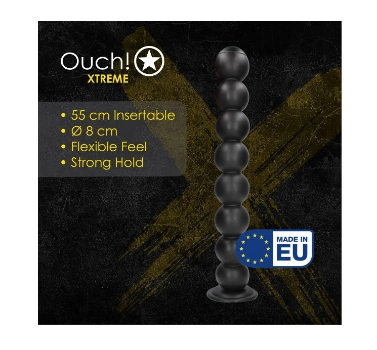 Bile Anale Balls of Lust cu Ventuza, PVC, Negru, 55 cm, #4, Erotic24.ro