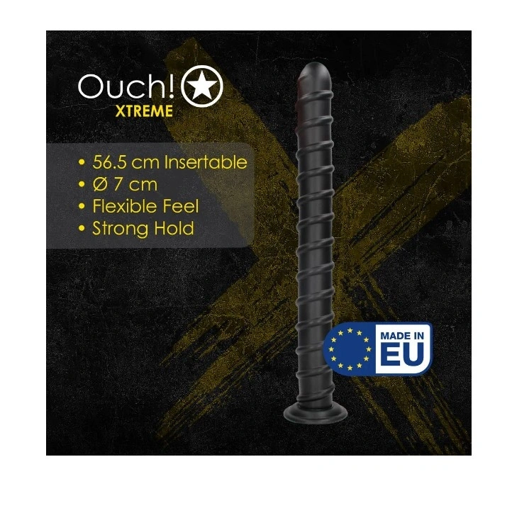 Dildo Anal Pole of Power cu Ventuza, PVC, Negru, 58.5 cm, #4, Erotic24.ro