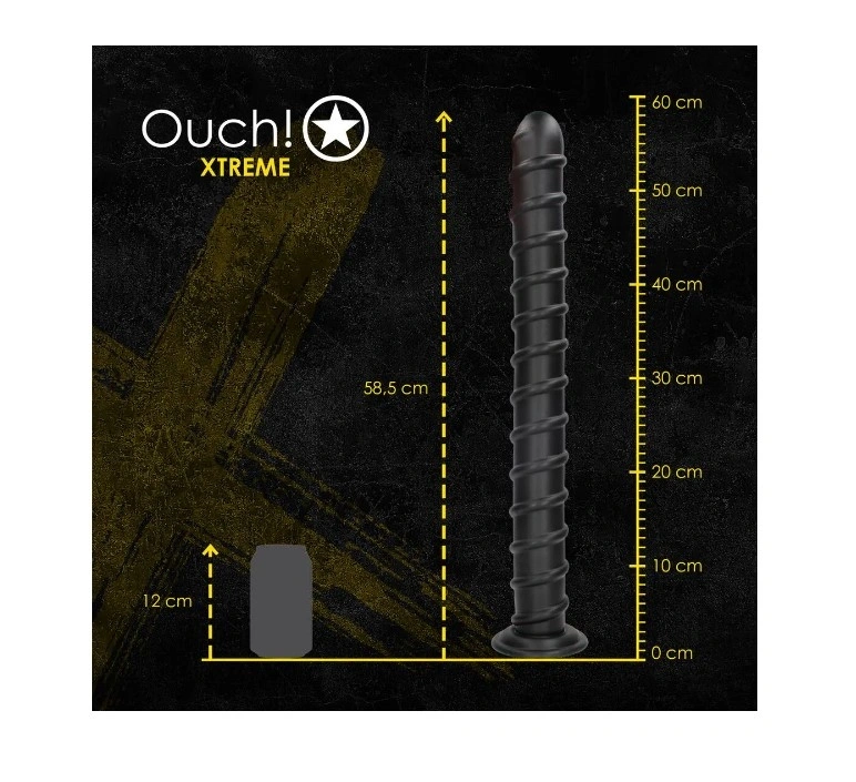Dildo Anal Pole of Power cu Ventuza, PVC, Negru, 58.5 cm, #5, Erotic24.ro