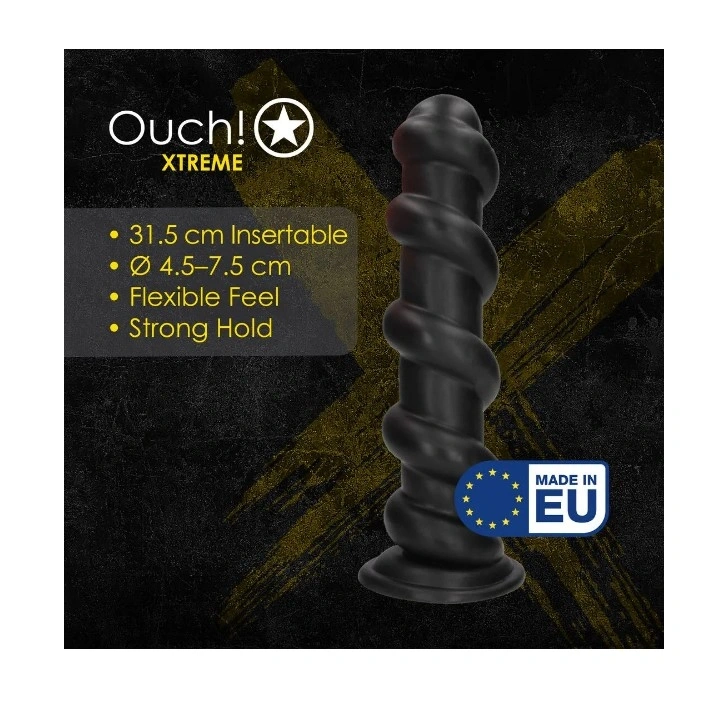 Dop Anal Hole Driller cu Ventuza, PVC, Negru, 32 cm, #4, Erotic24.ro