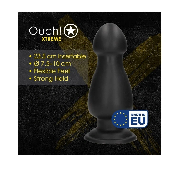 Dop Anal Overdrive cu Ventuza, PVC, Negru, 25.5 cm, #4, Erotic24.ro