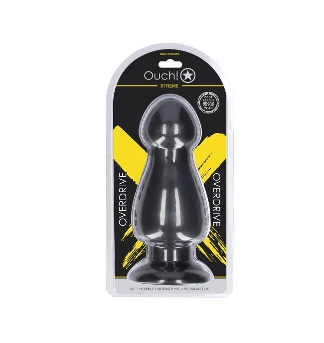 Dop Anal Overdrive cu Ventuza, PVC, Negru, 25.5 cm, #6, Erotic24.ro