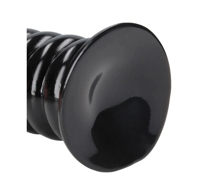 Dop Anal Spiral Force cu Ventuza, PVC, Negru, 26 cm, #3, Erotic24.ro