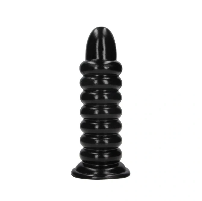 Dop Anal Spiral Force cu Ventuza, PVC, Negru, 26 cm, #1, Erotic24.ro