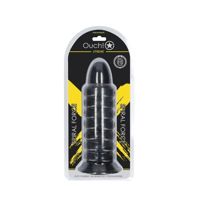 Dop Anal Spiral Force cu Ventuza, PVC, Negru, 26 cm, #6, Erotic24.ro