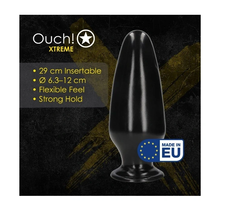Dop Anal Mega X cu Ventuza, PVC, Negru, 32 cm, #4, Erotic24.ro