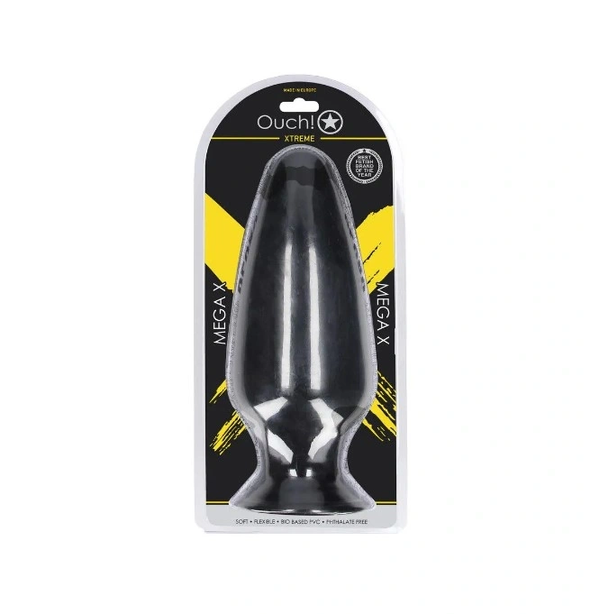 Dop Anal Mega X cu Ventuza, PVC, Negru, 32 cm, #6, Erotic24.ro
