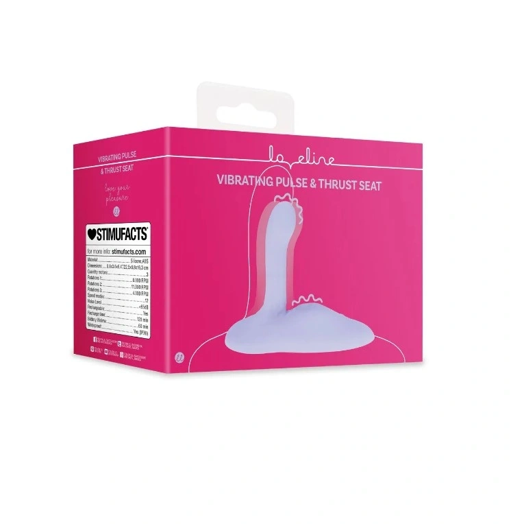 Stimulator Vibrating Pulse & Thrust Seat, Silicon, USB, Mov, 22.5 cm, Nr. 6, Erotic24.ro