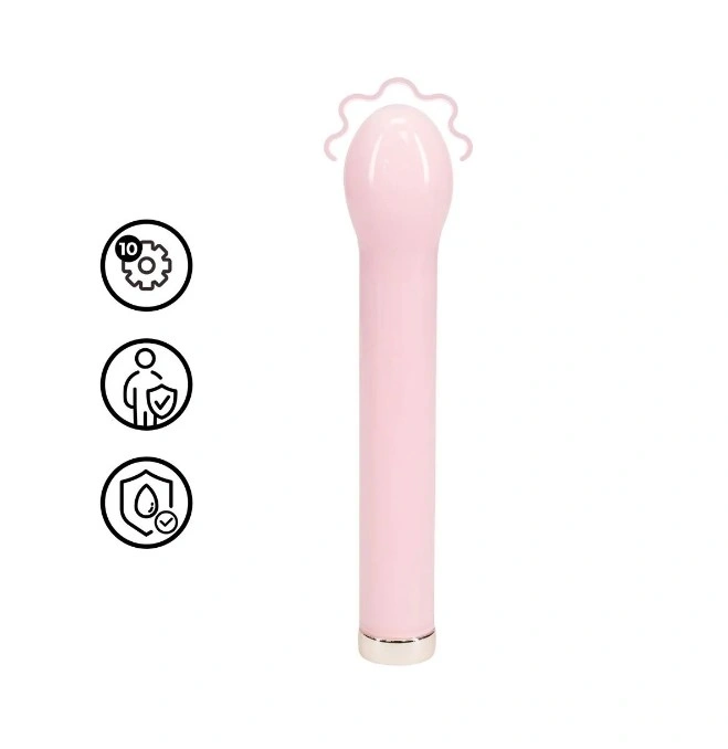 Vibrator Bulb Shaped Glass, 10 Moduri Vibratii, Sticla, USB Magnetic, Roz, 18 cm, #1, Erotic24.ro