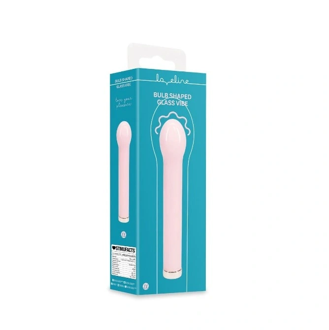 Vibrator Bulb Shaped Glass, 10 Moduri Vibratii, Sticla, USB Magnetic, Roz, 18 cm, #5, Erotic24.ro