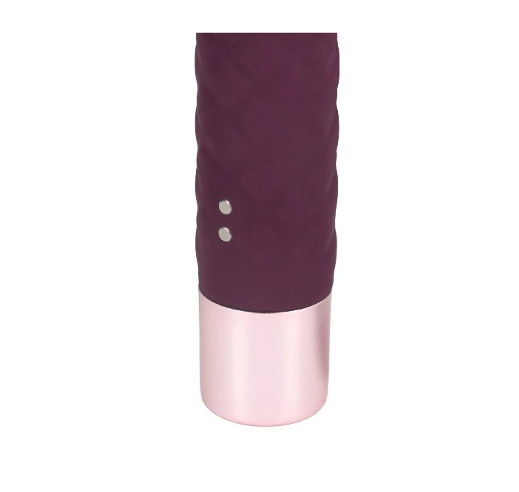 Vibrator Mini Rabbit 10 Moduri Vibratii, Silicon, USB, Burgundy, 14.2 cm, Nr. 3, Erotic24.ro