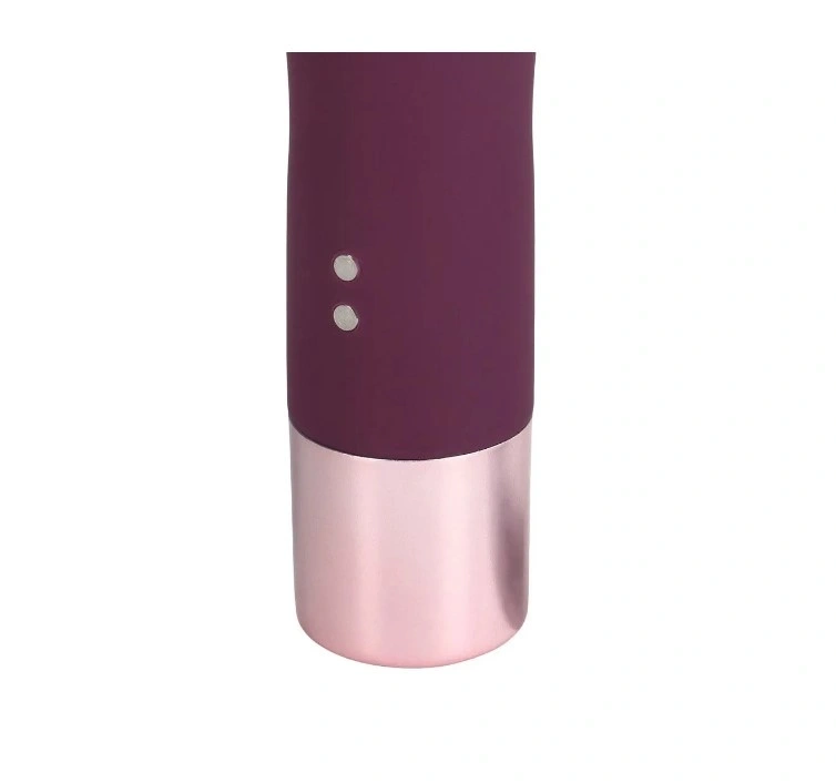 Vibrator Mini Classic Wand, 10 Moduri Vibratii, Silicon, USB, Burgundy, 14.4 cm, #3, Erotic24.ro