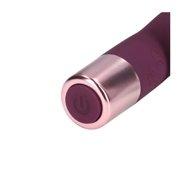 Vibrator Mini Classic Wand, 10 Moduri Vibratii, Silicon, USB, Burgundy, 14.4 cm, #2, Erotic24.ro