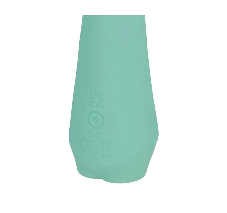 Vibrator Mini Dual Rabbit, 10 Moduri Vibratii, Silicon, USB, Verde, 13.5 cm, Nr. 3, Erotic24.ro