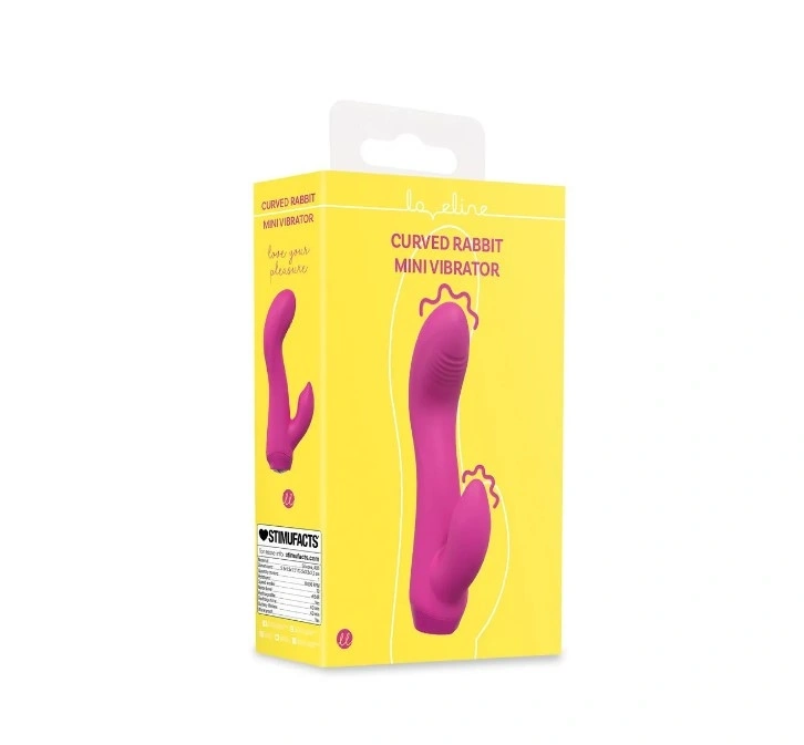 Vibrator Mini Curved Rabbit, 10 Moduri Vibratii, Silicon, USB, Roz, 13.5 cm, Nr. 6, Erotic24.ro